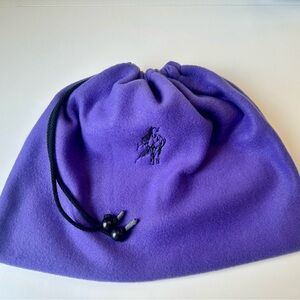 Purple Drawstring Bag with embroidered horse